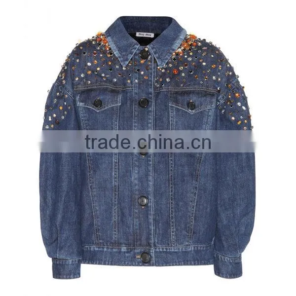 China clothing women denim jacket supplier/ denim jacket for women