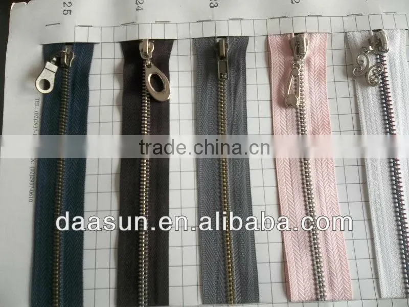 nylon zipper with head to head sliders