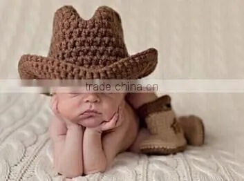 OEM Manufacturer Cute Baby Infant Newborn Handmade Crochet Beanie Hat Clothes Baby Photograph Props