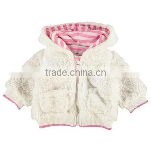2016 Baby girls winter faux fur hooded warm coat wholesale, infant clothing OEM