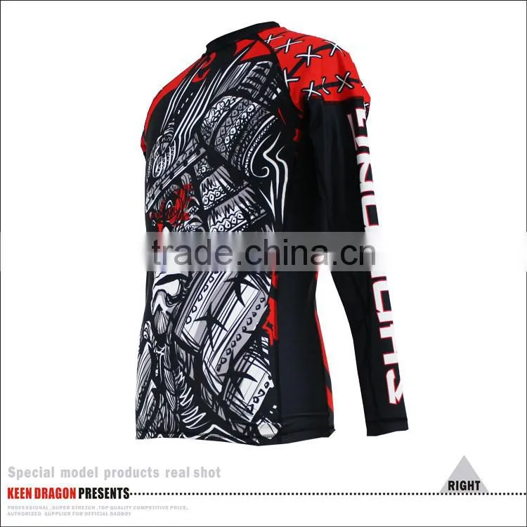 Mens Gorilla full print custom design compression shirts with long sleeves
