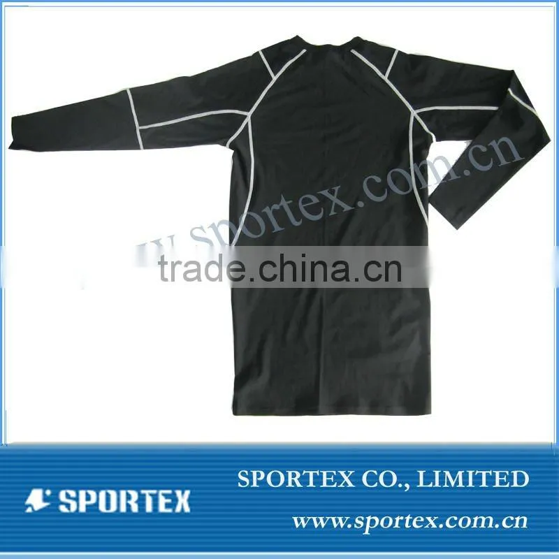 2015 new design flatlock mens compression t shirt