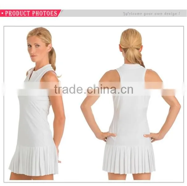 Conjoined pleated tennis unlined upper garment popular tennis skirt suits for girls