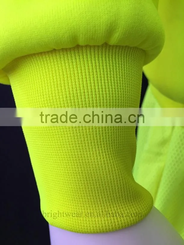 80% polyester 20% cotton fleece hi vis safety sweatshirt with heat-applied reflective tape meet CSA Z96 requirement