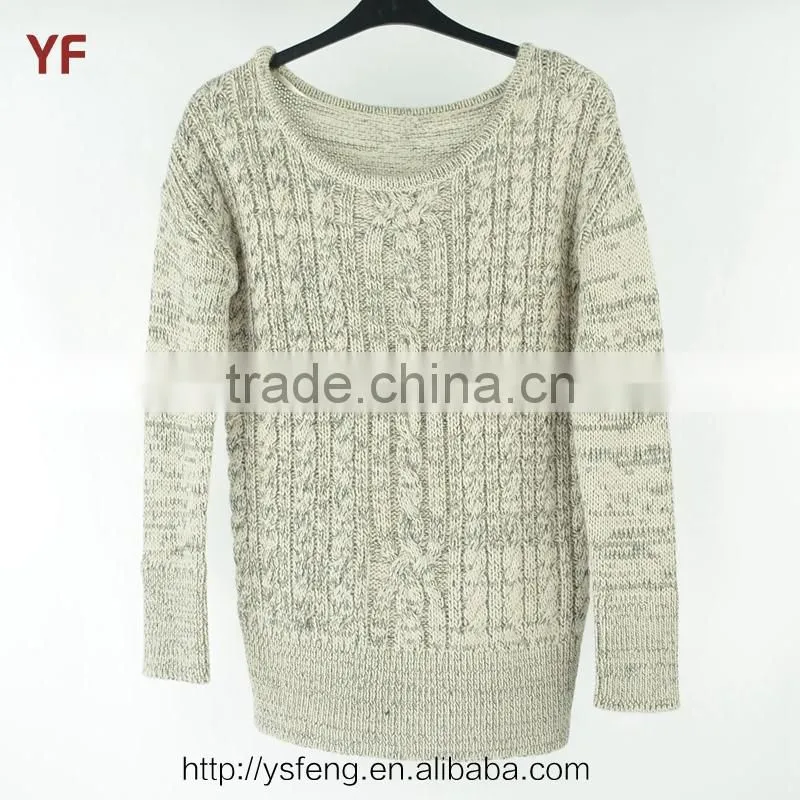 Boat Neck Knitting Pattern 2015 Men's Wool Sweater