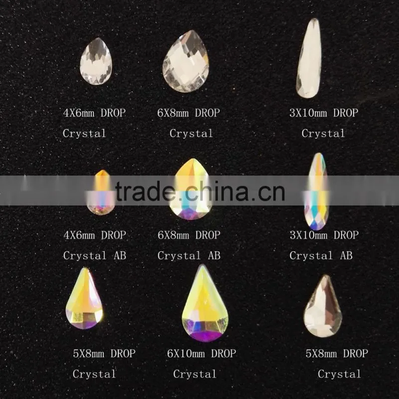 crystal AB color non hot fix flat back various shapes rhinestones