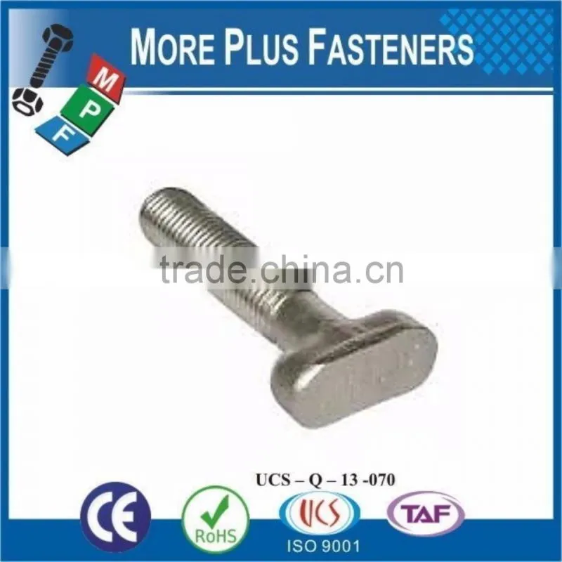 Made In Taiwan Metric Stainless Steel Zinc Plated T Bolt