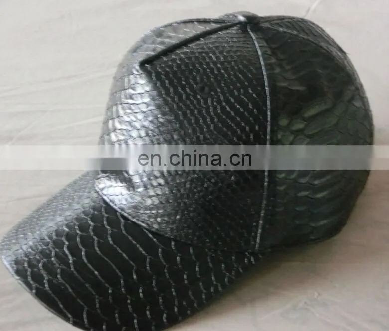 Leather Snapback Hats Custom Blank Ostrich Skin Snapback hat
