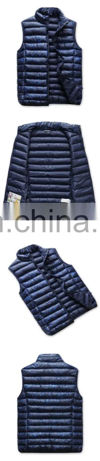 Wholesale Male Casual Camouflage Stand collor Padded down Vest