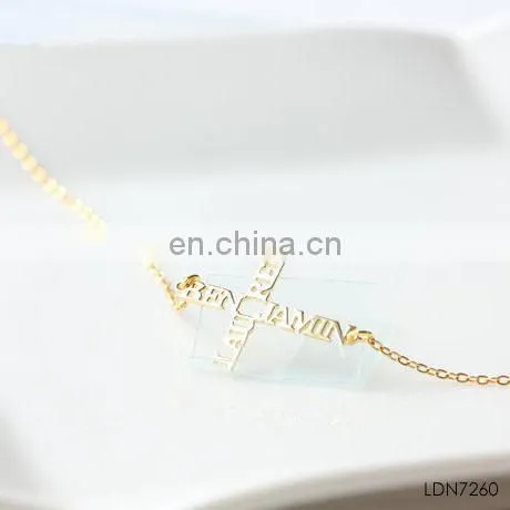 Fashion jewelry exquisite cool sideway cross necklace