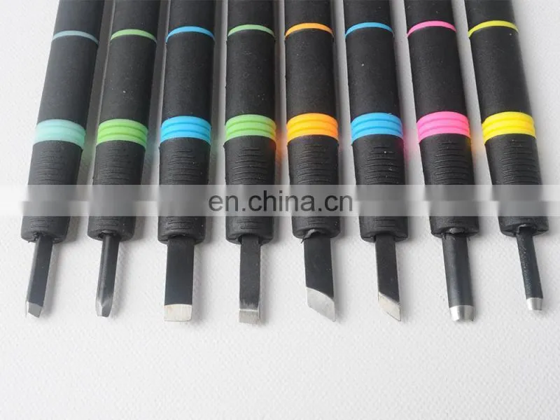 8pcs Assorted Plastic Handle Carving Knives Set