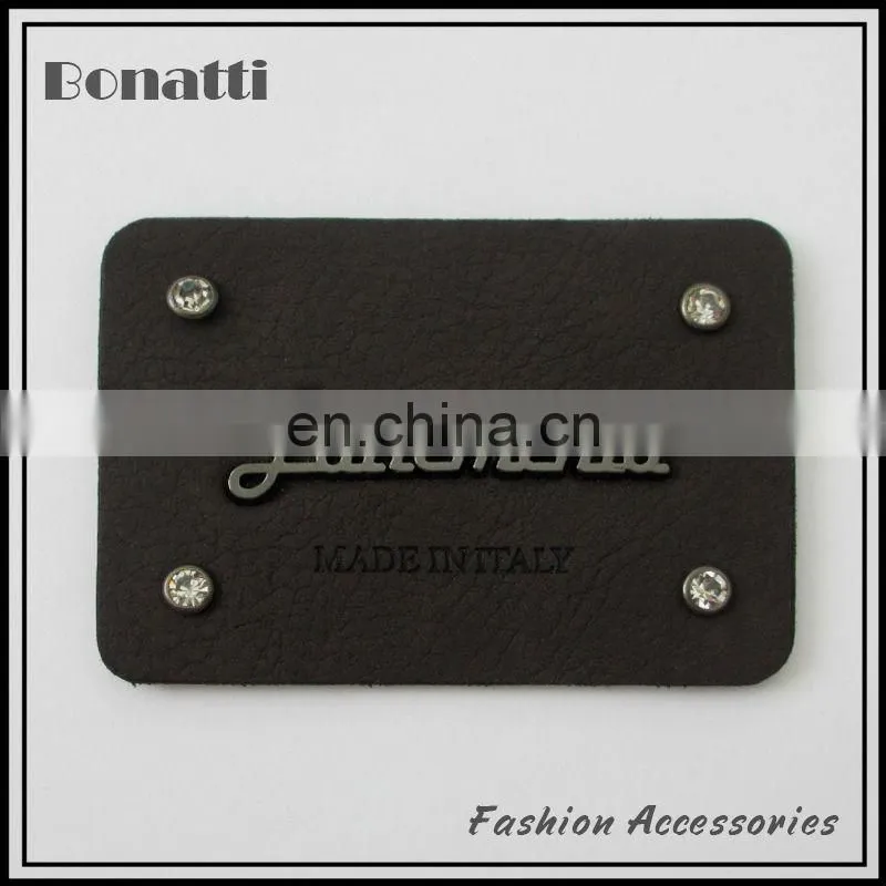 2013 hot sale pu leather labels for garment and bags