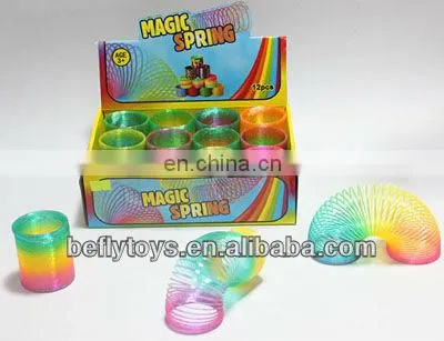 Dia 7.6cm 4 color mix bright pure color spring toy plastic slinky