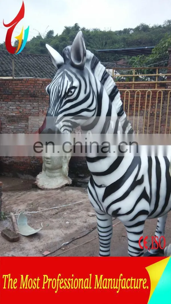 Artificial Fiberglass Cute Cartoon Animal Zebra Marty