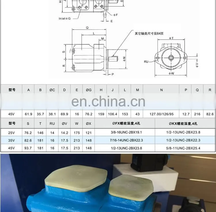 Trade assurance Vickers V10 V20 V25 V35 V45 series 35V-30A-1B-22R Hydraulic Vane Pump