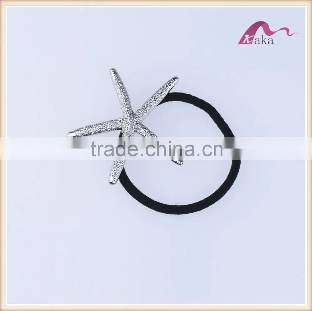 Hot sales fashion elastic hair ornament star fish decoration elastic hair band set for ladies