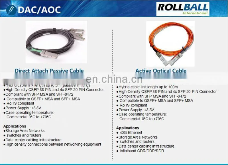 3m AOC QSFP+ to QSFP+ OM3 Cable 40G QSFP+ Active optical cable