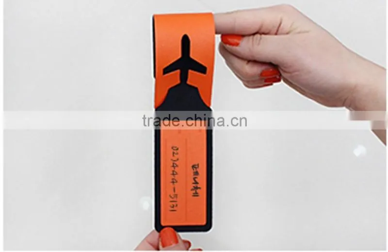 patched genuine cow leather funny luggage tags airplane baggage tag travel accessories