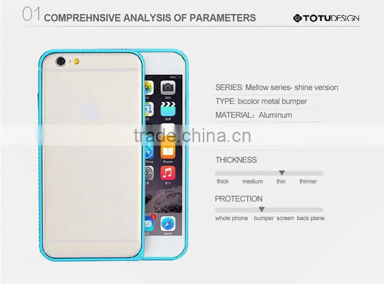 Hot sale Bulk Shine Diamond Aluminum Case for iPhone 6 Bumper Case
