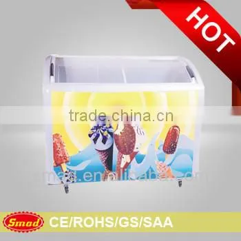 138L glass door freezer ice cream freezer display freezer