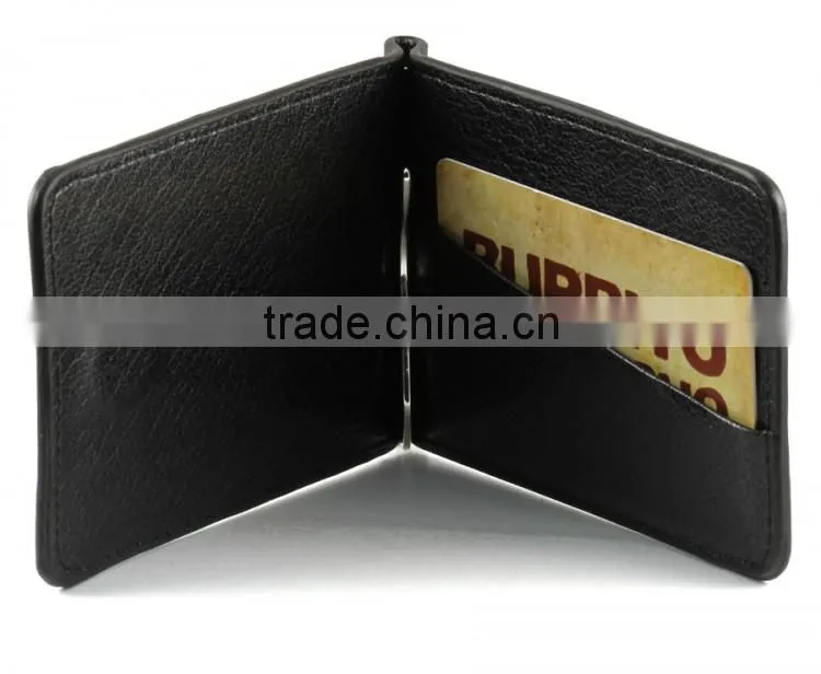 Genuine Cow Leather Money Clip and Change Holder Wallet for Men