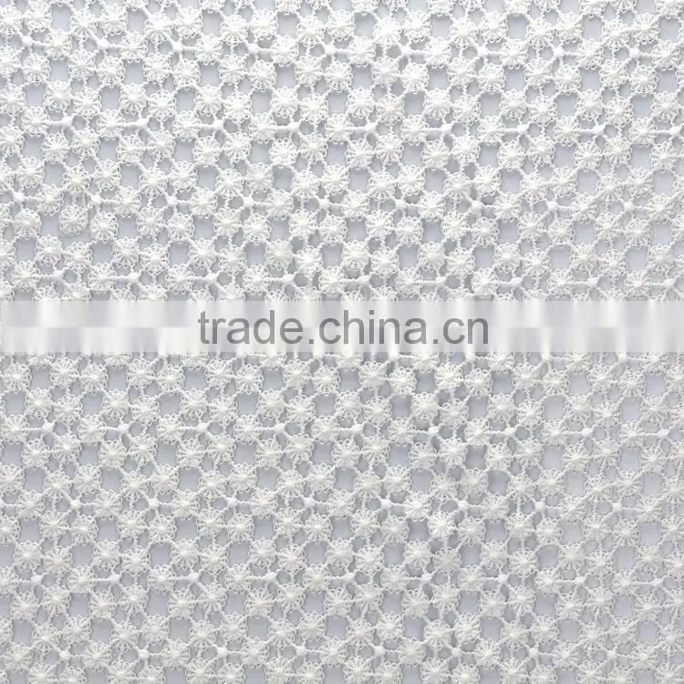 Chinese Manufacturer new design embroidery lace white embroidered wedding decoration fabric