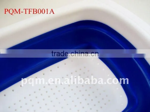 Durability rubber and plastic square collapsible colander 001A