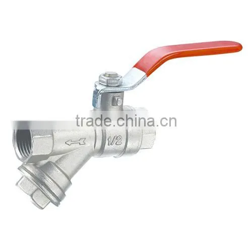 HR2030 factory manufacture forged brass water filter ball valve