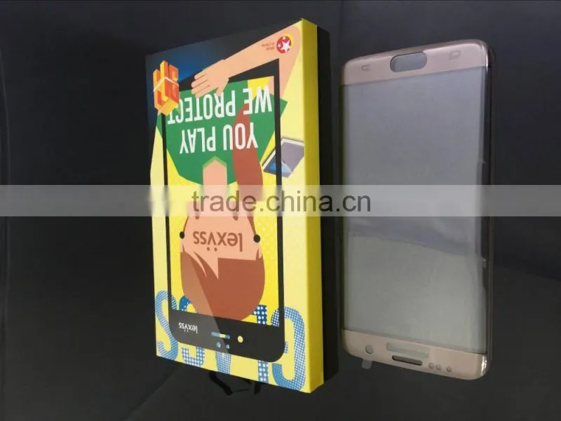 0.33mm 3D full size Brushed electroplating tempered glass screen protector film for Samsng S7 Edge