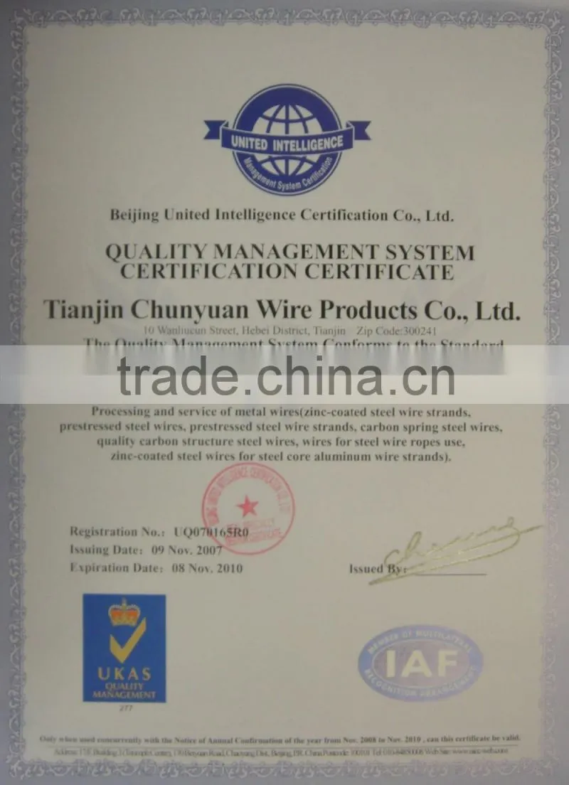High Quality 9.53mm ASTM A416 grade PC strand