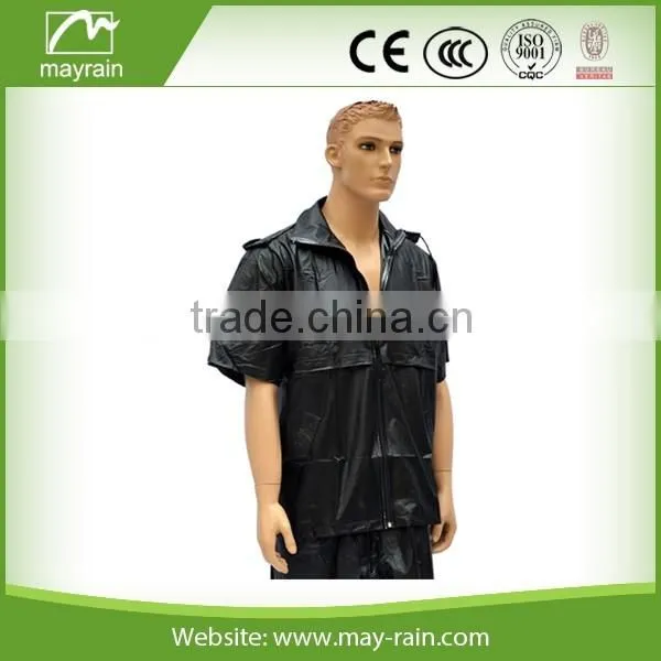 100% waterproof rainsuit PVC/polyester overall rain cover