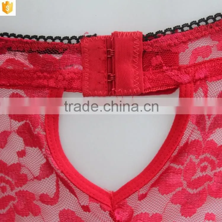 red black flower lace transparent sexy lingerie,sexy red mature lingerwear nightwear