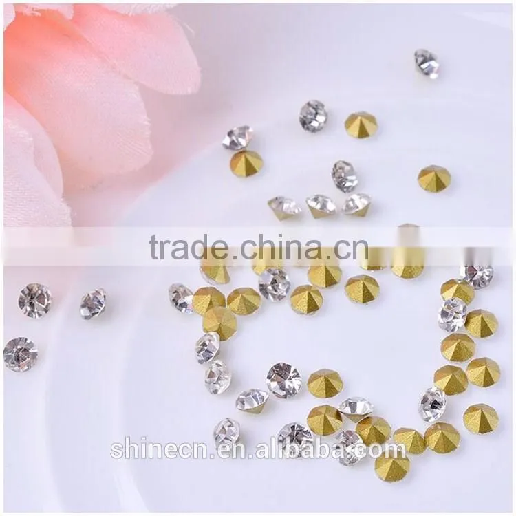 Yiwu factory direct white A stone pointback DIY accessories round hot fix rhinestones