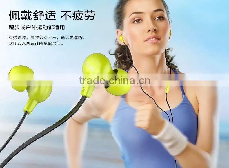 USAMS Ewave Series 1.2m Stereo Earphone Waterproof Sport Music in ear Headphone with Mic for Universal Mobile Phone MT-5284