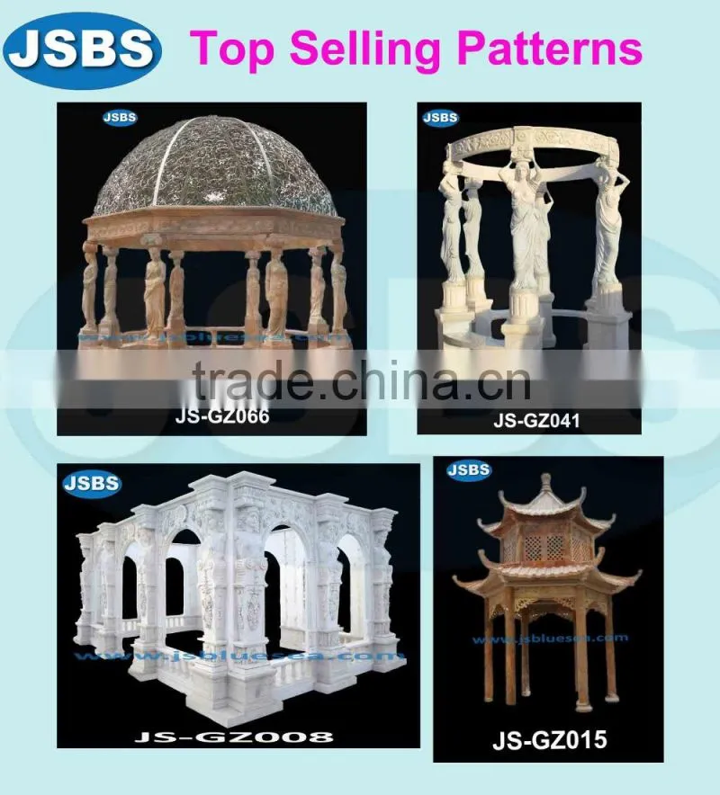 white natural stone western luxury garden gazebo