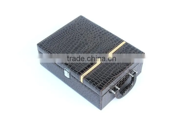 Customized wooden box Two red wine boxes colour black Crocodile grain lines wine boxes