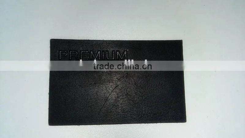 Black Genuine Leather Patch With Custom Brand Logo