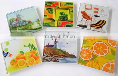 High quality clear glass drink coasters,customized coaster