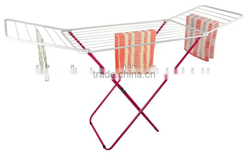 Portable 18M metal folding clothes rack