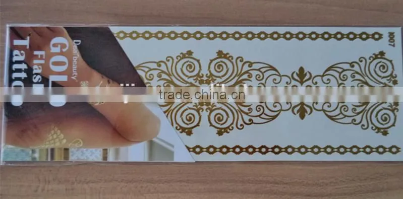 skin tattoo sticker gold silver tattoo bracelet gold tattoo