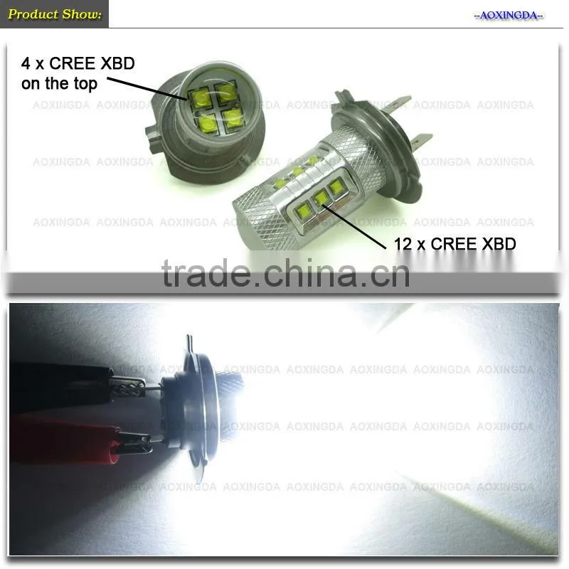 80w h7 auto headlight cree led car headlight