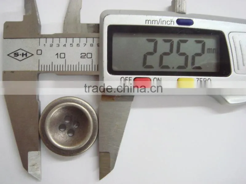 22mm popular metal coat sewing buttons with 4 holes