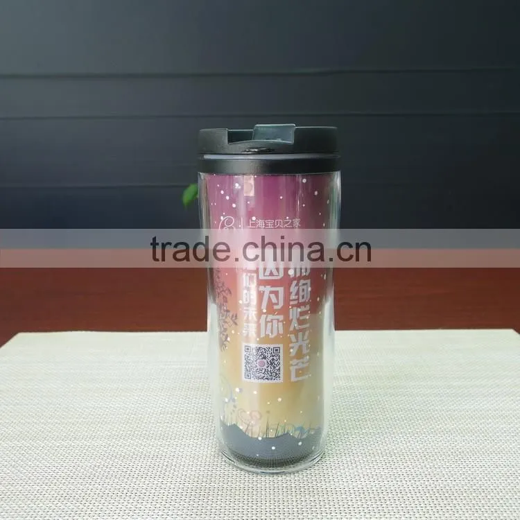 13oz Promotional gift Custom logo double wall plastic color changing tumbler