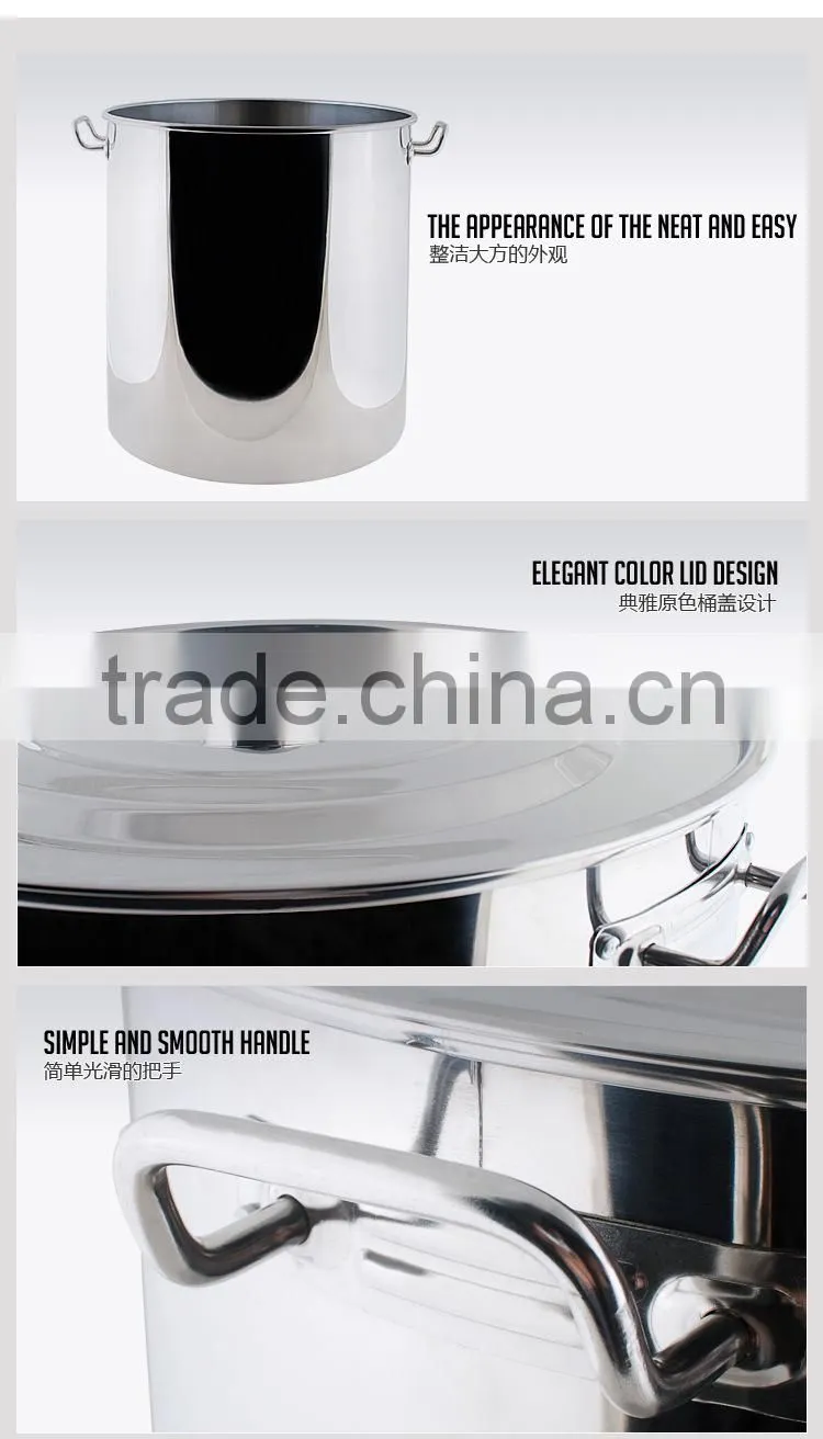 large metal stainless steel restaurant catering cooking pots