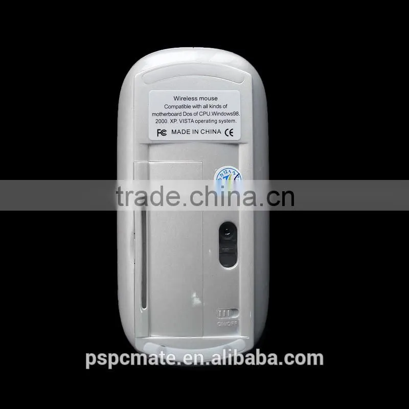 Flat Wireless mouse 2.4 GHZ Wireless Mouse Flat Wireless Optical Mouse( White Glossy)