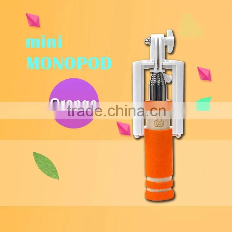 Mini Handheld Wired Remote Phone Selfie Stick Monopod Extendable For Android IOS