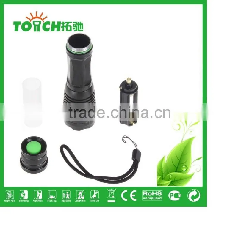 Strong Light Flashlight Self Defense SOS T6 Professional 2000 Lumens Lanterna Led Zoomable Flashlight 18650 Battary