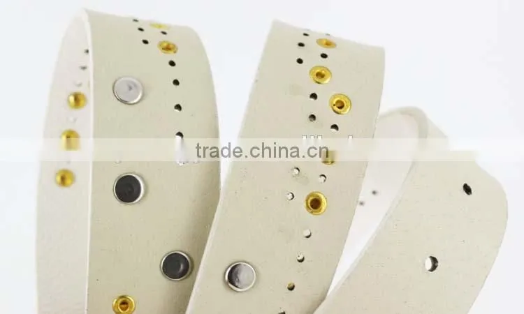 2015 Women's fashion studded beads belt with shiny gold beads in yiwu
