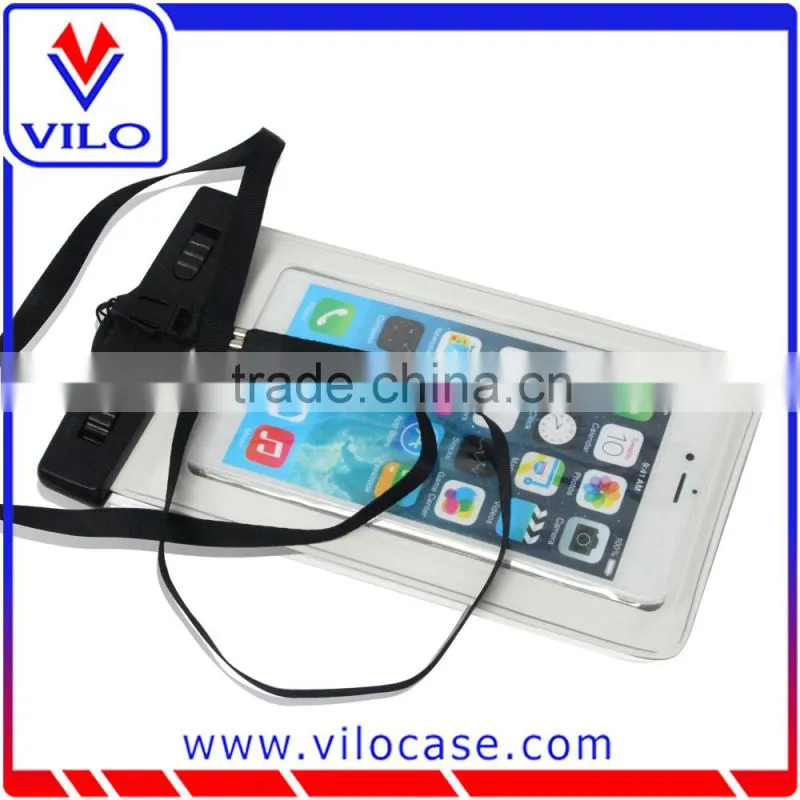 Colorful universal clear cover pouch waterproof case with neck strap