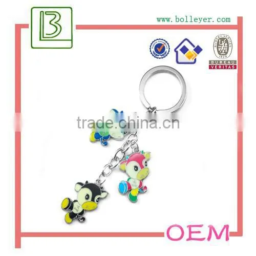 custom metal enamel elephant shaped keychain